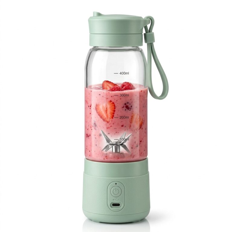 Portable USB-C Rechargeable Personal Blender Bottle with 6 3D Blades